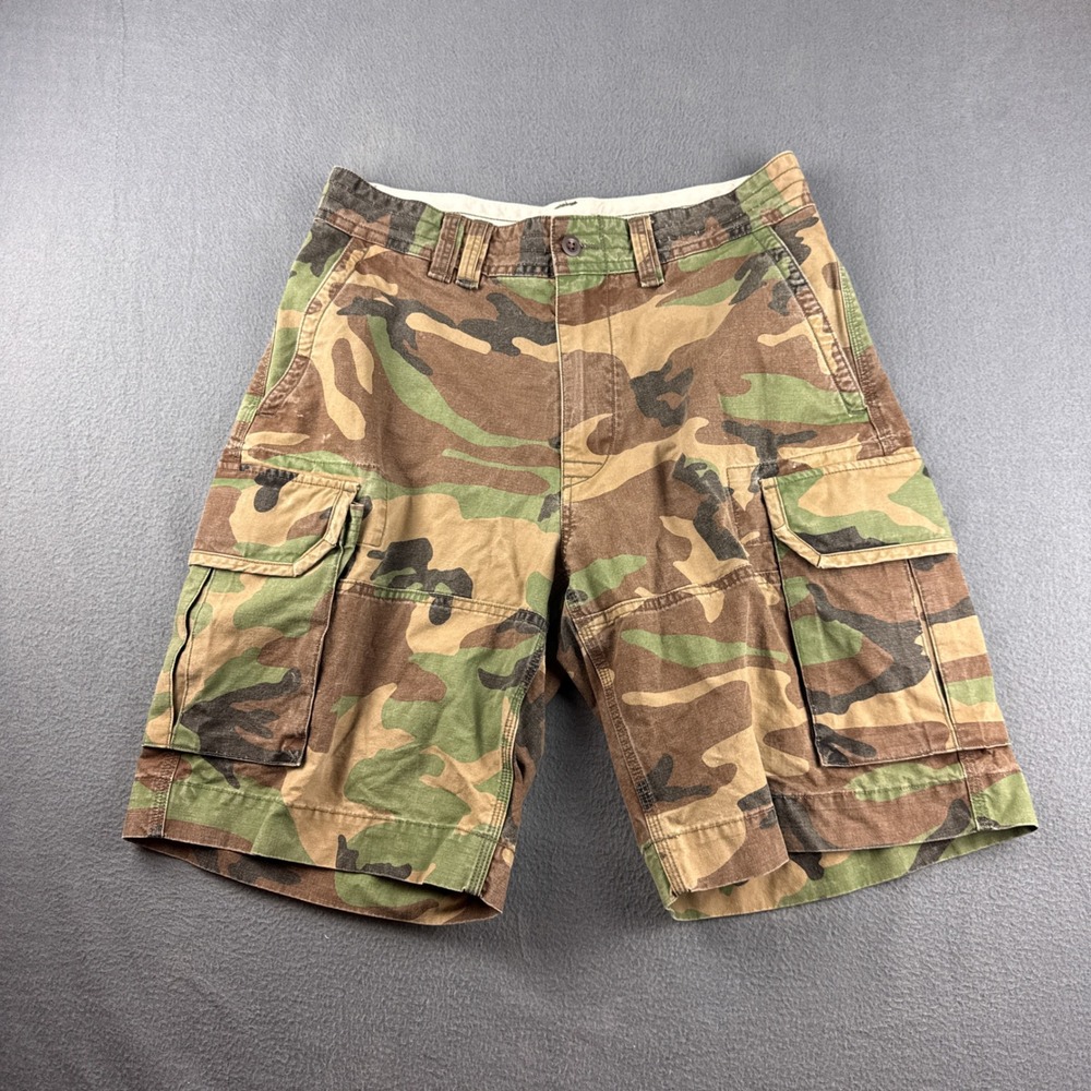Polo Ralph Lauren Camo Cargo Shorts Men's 33 (Fits 34) Green Woodland Streetwear